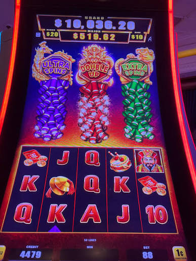 A firecracker-style game: the red Double Up strand is lit and the other two are not. The lit firecrackers are display only. That bonus is no closer to hitting and won't pay more.
